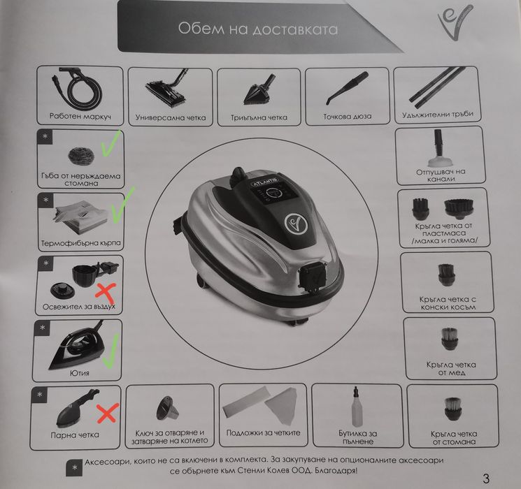 EV Atlantis италиански уред за почистване със суха пара