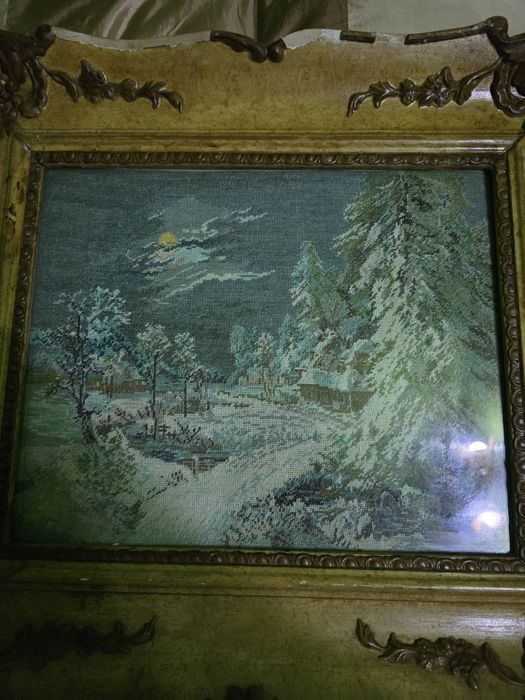 Goblen cusut manual ,, Noapte de iarnă "