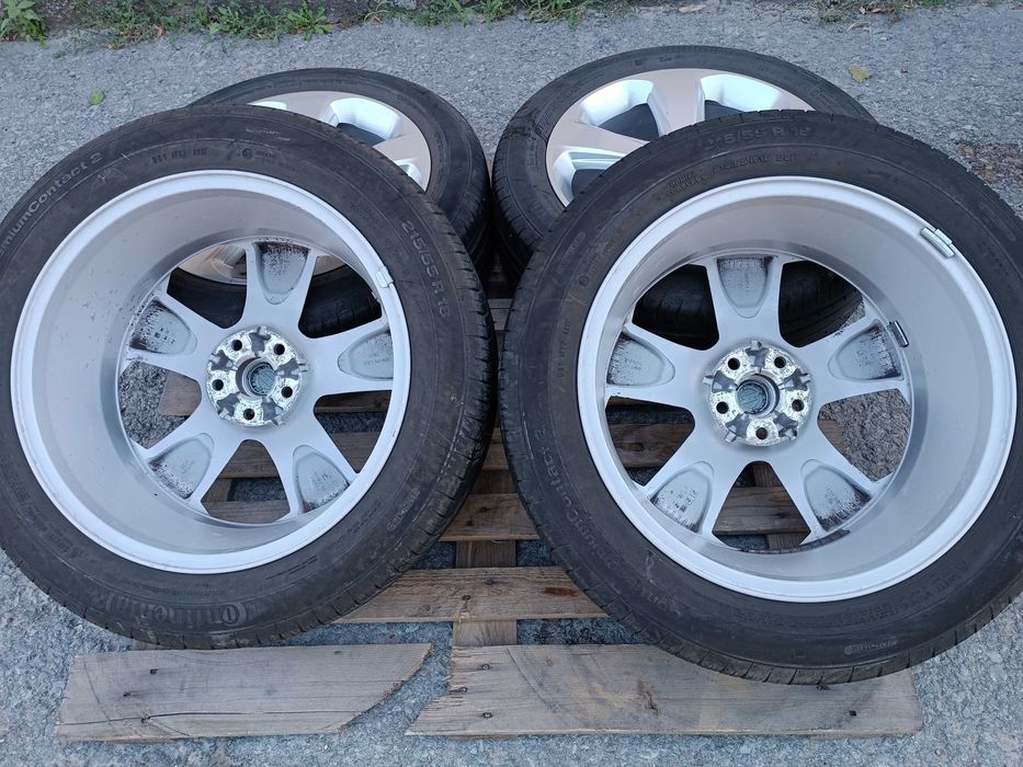 Лети джанти 18ки 5х105 Opel + летни гуми 215/55/18 Continental