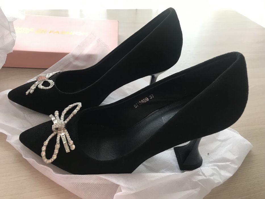 Туфли замшывые чёрные