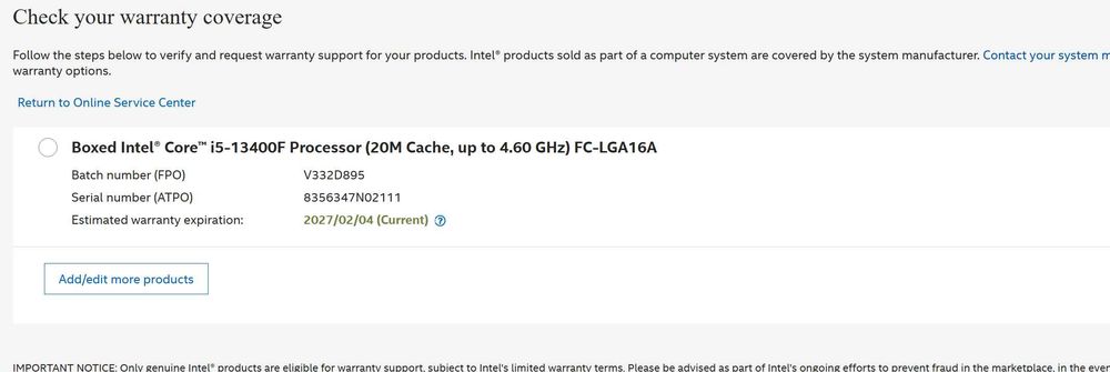 Процесор Intel Core i5-13400F, десетядрен (2.5/4.6GHz] LGA 1700