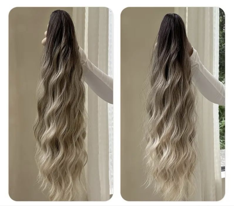 Удължение екстеншън за опашка от синтетична коса със захват шнола