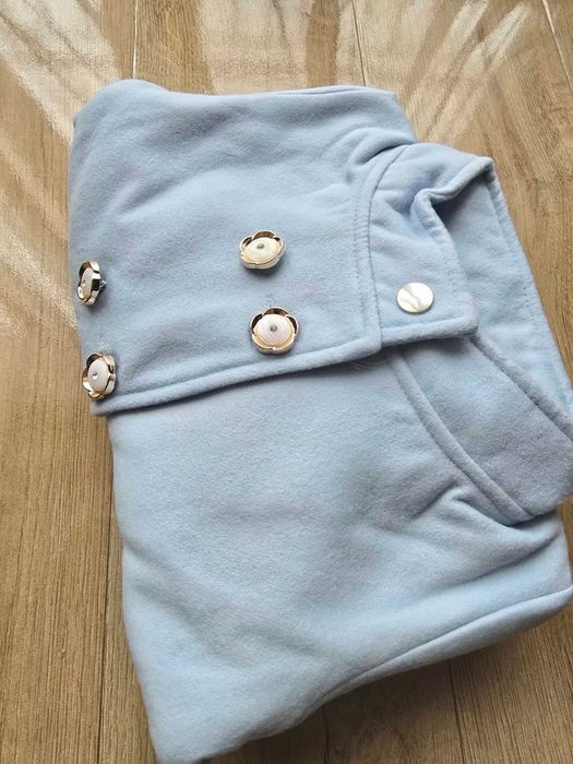 Детско палто с колан – светлосиньо