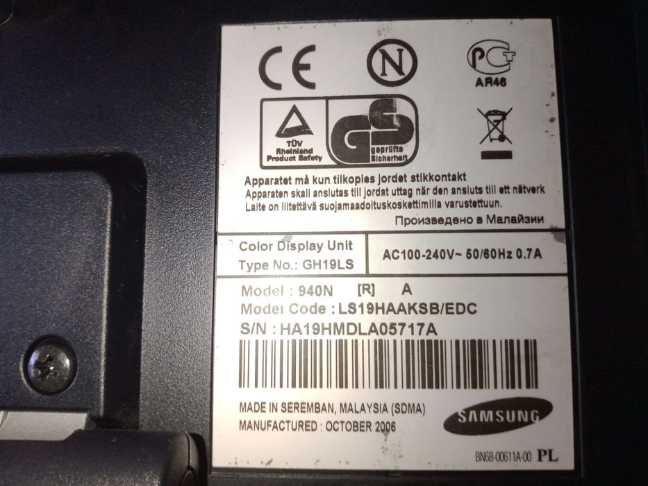 Monitor Samsung Sunt Master 940N