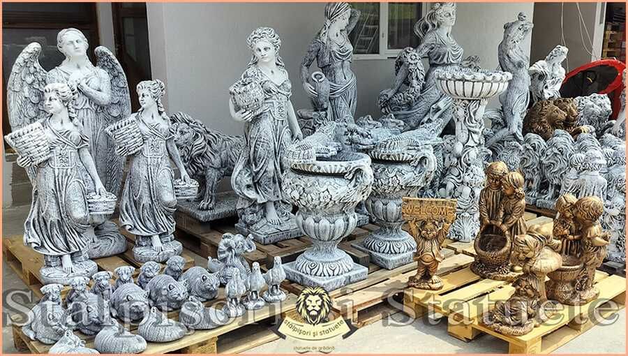 Statuete din beton, pentru curte și grădină.