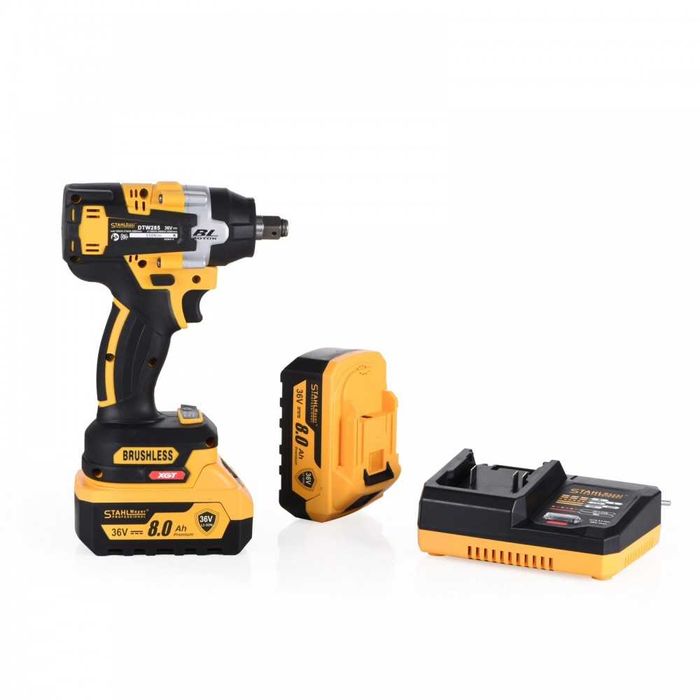 НЕМСКИ Акумулаторен Ударен Гайковерт StahlMayer 36v + ЛЕД ФЕНЕР