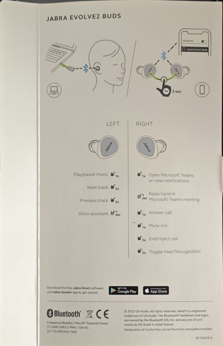С ГАРАНЦИЯ! Jabra Evolve2 Buds type A