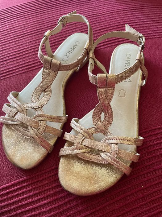 Sandale elegante noi din piele aramiu Caprice mar.40