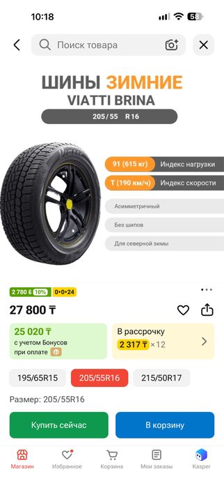 Шины зима 205/55R16