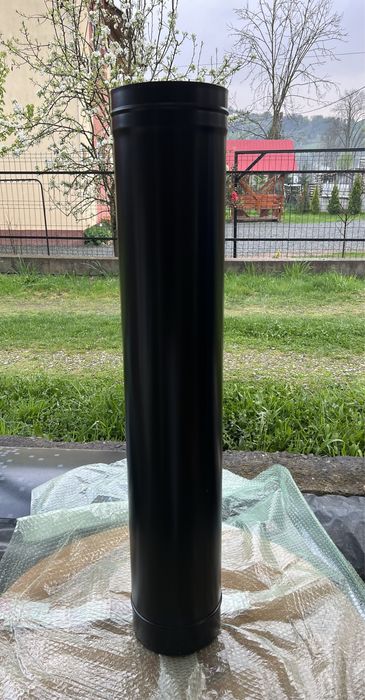 Horn/Coș de fum inox, negru - nou, Kaminhorn