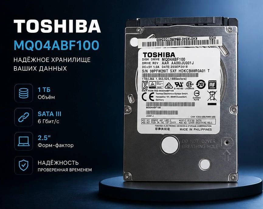 Жесткий диск Toshiba MQ04ABF100 1TB 2.5” SATA для ноутбука