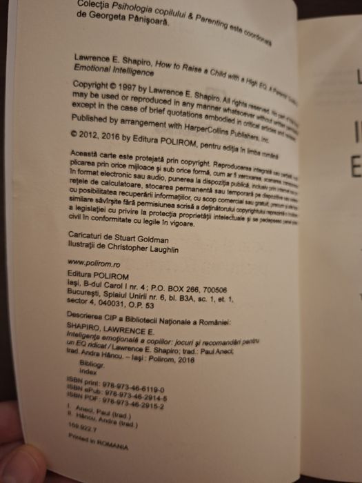 Vand cartea Inteligenta emotionala a copiilor