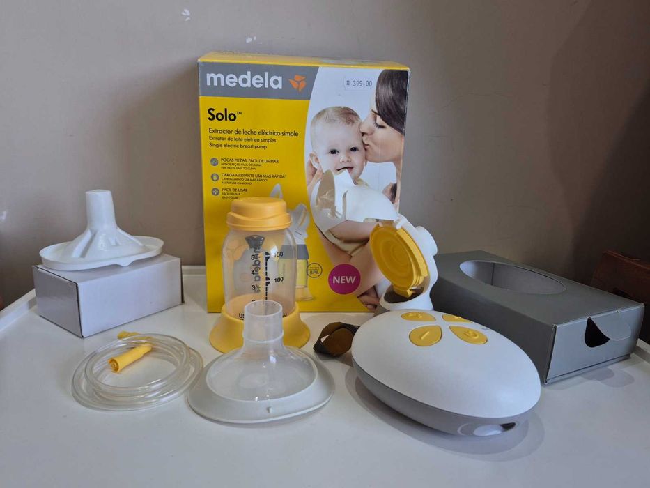 Единична двуфазна електрическа помпа за кърма с шише и фуния Medela Solo