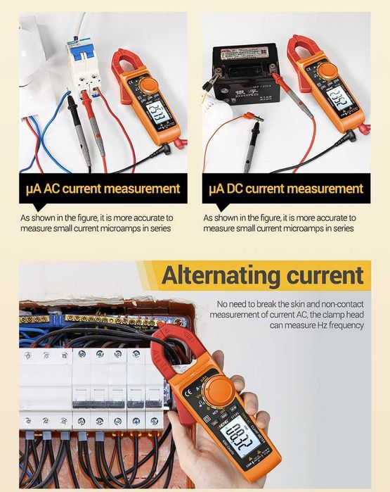 Cleste ampermetric True RMS clampmetru 200A Aneng ST185 multimetru