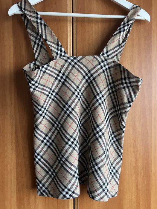 Bluza cu bretele in carouri mici