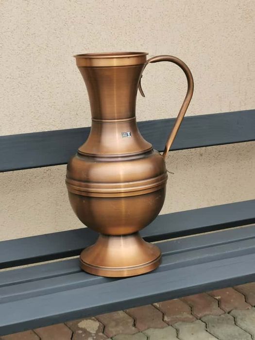 Vaza mare cupru masiv 60cm hand made decor ulcior amfora vintage