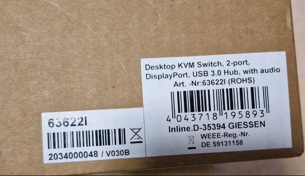 In Line KVM SWITCH  2-port 62622