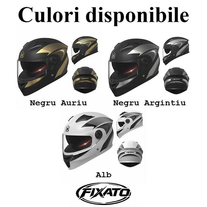 Casca Moto/Scuter/ATV, Viziera Dubla, Negru Argintiu, Marime universala 59-62 cm