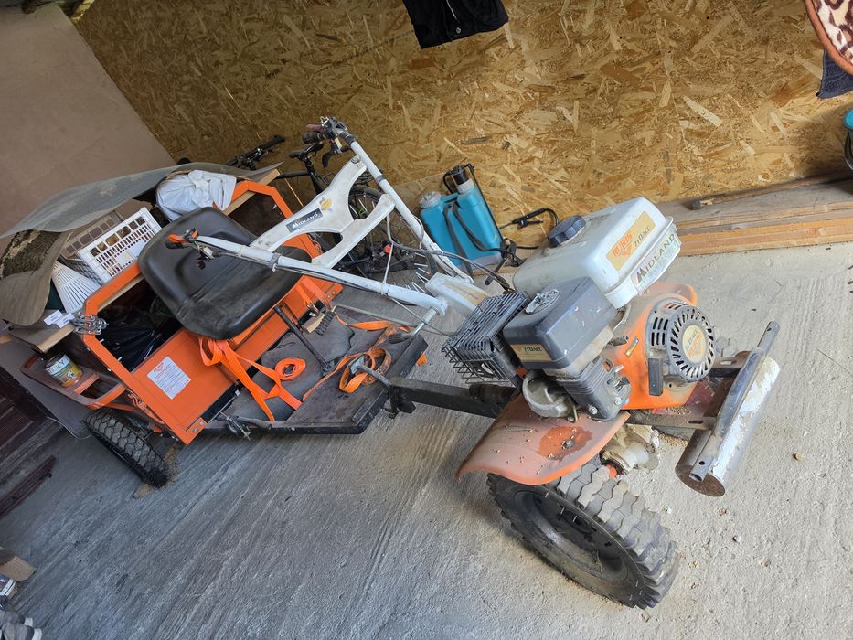 Motocultor 8 cai +remorcă ruris cu pinioane in ulei