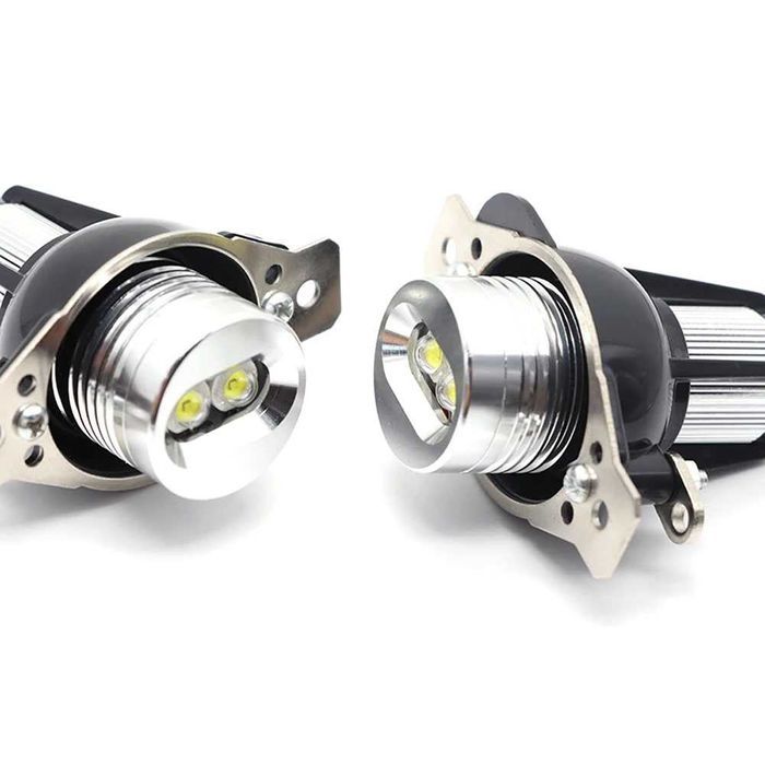 Set LED Canbus Angel Eyes lumina alba BMW Seria 3 E90 E91 LCI facelift