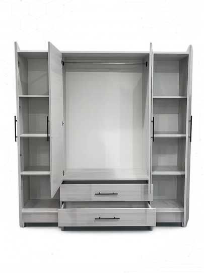 Шкаф-купе для одежды с зеркалами и ящиками для хранения