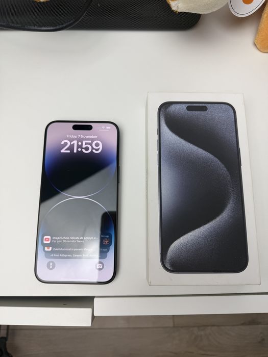 iPhone 15 Pro Max 256 gb, baterie 86%, ca nou!