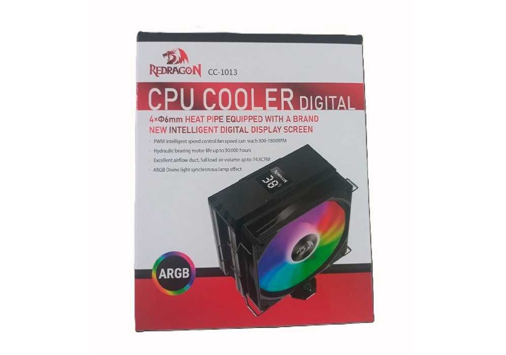 CPU COOLER Redragon CC-1013 с цифровым дисплеем температуры TDP-180W