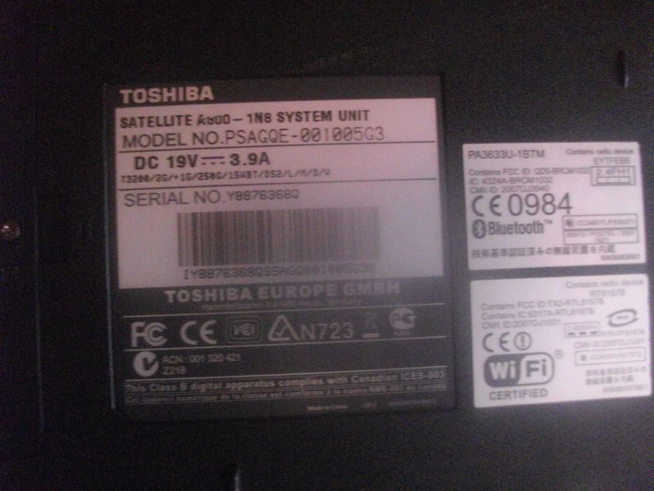15,6" Лаптоп TOSHIBA Satellite A300-1NS-ЗА ЧАСТИ/ЗА РЕМОНТ-Не светва