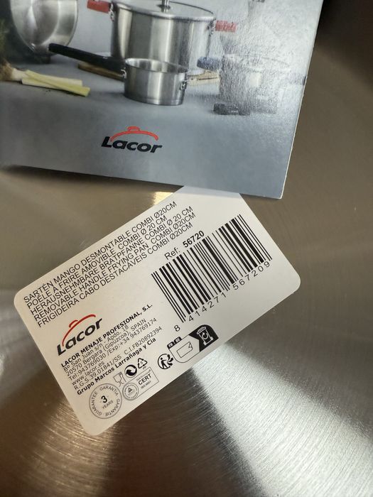 Подвижен комбиниран тиган от неръждаема стомана 20 см