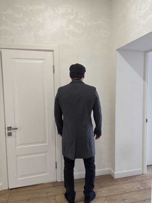 BOSS оригинал пальто серое кашемировое