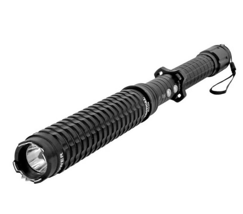 Baston telescopic cu Electroșoc și Lanterna LED , material aliaj Lungime deschis 50cm / Baston electrosoc autoaparare metalic HY-X10