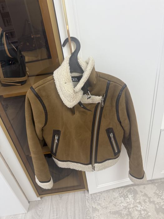 Zara дубленка женская