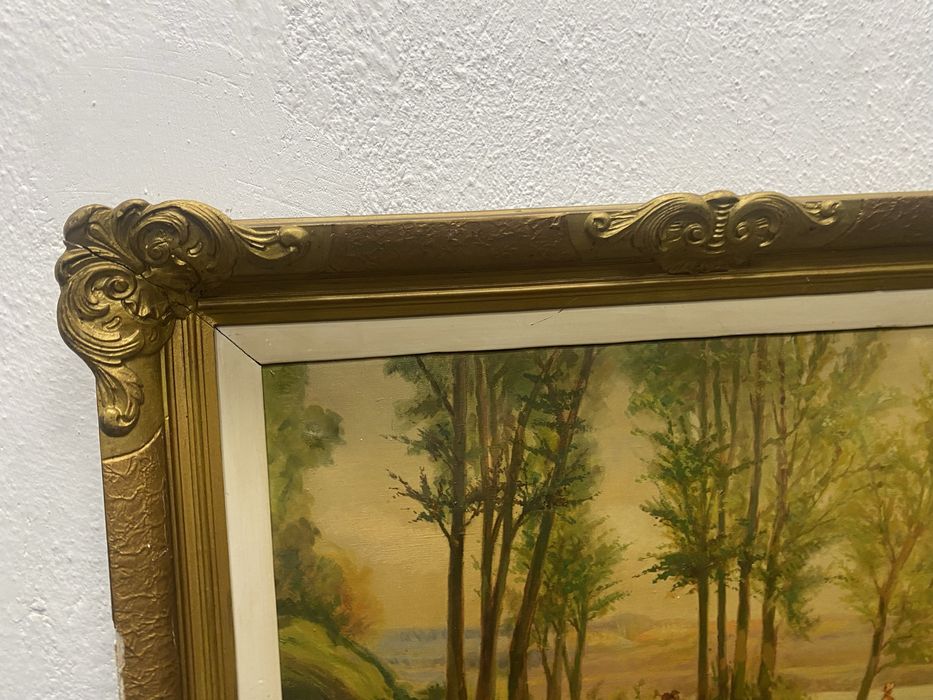 Маслена картина пейзаж рамка барок Германия 1946