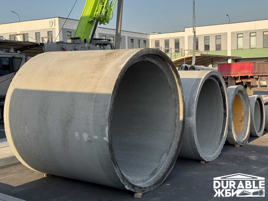 Раструбная и не раструбная труба 1800 диаметром.Temir-beton quvirlar.