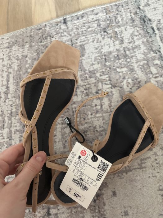 Sandale piele naturala marime 38 toc comod elegante casual