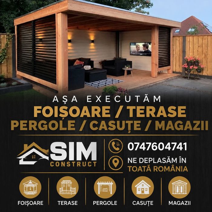 Foișoare/terase/pergole/casuțe/magazi din lemn/metal