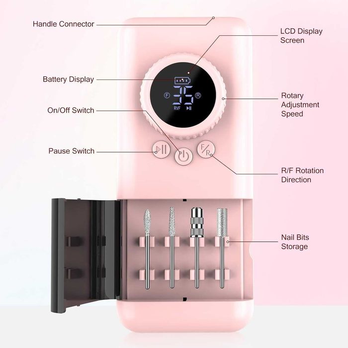 Пила за нокти акумулаторна комплект с аксесоари DMJ140