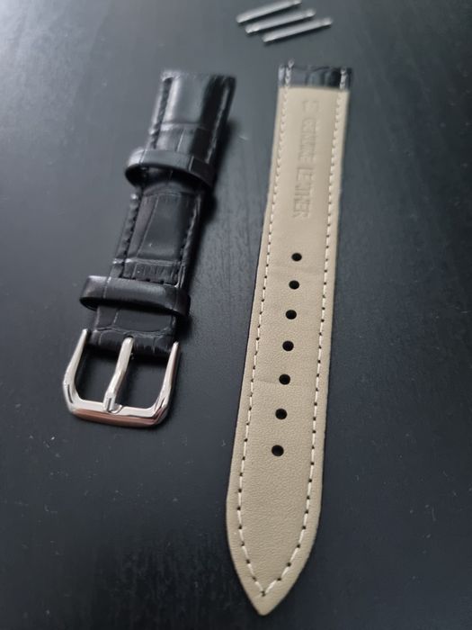 НАМАЛЕНА! Каишка за часовник / естествена кожа / черна / НОВА