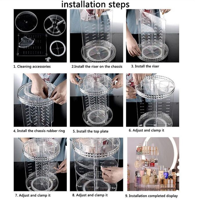 Прозрачная коробка для хранения косметики, органайзер для косметики с
