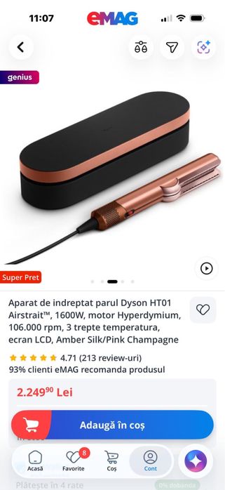 Placa  profesionala par, Dyson.