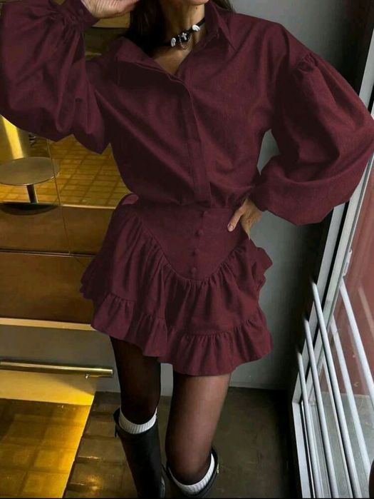 Дамски комплект в бордо