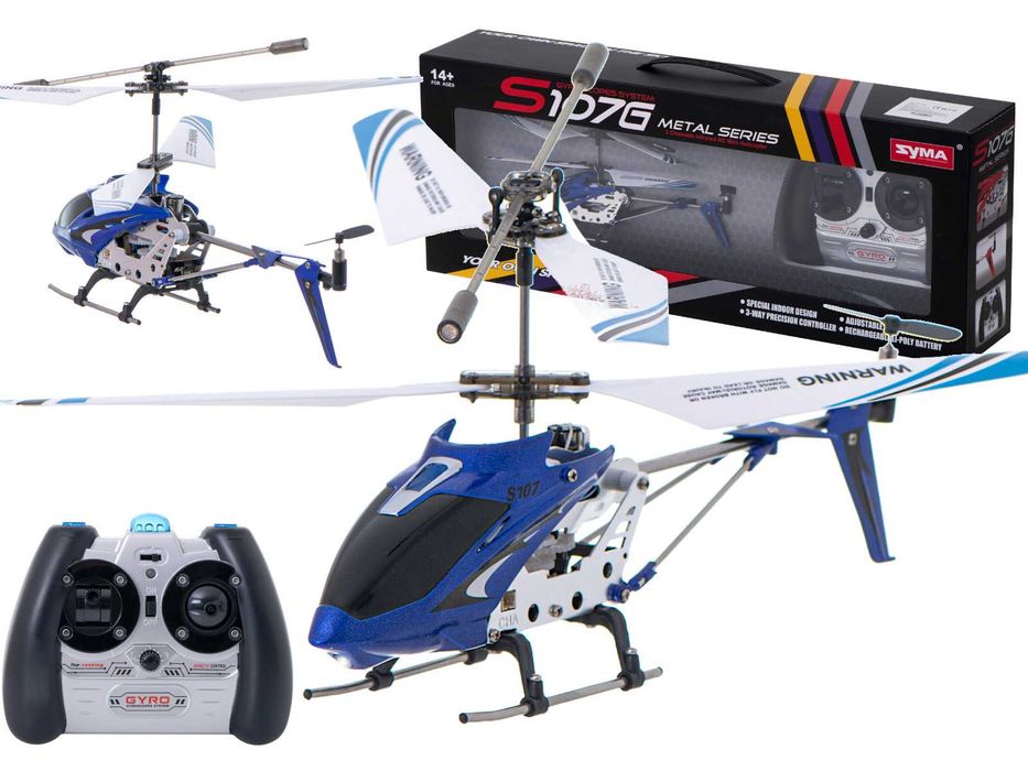 SYMA S107G 3-канален RC хеликоптер с жироскоп, син