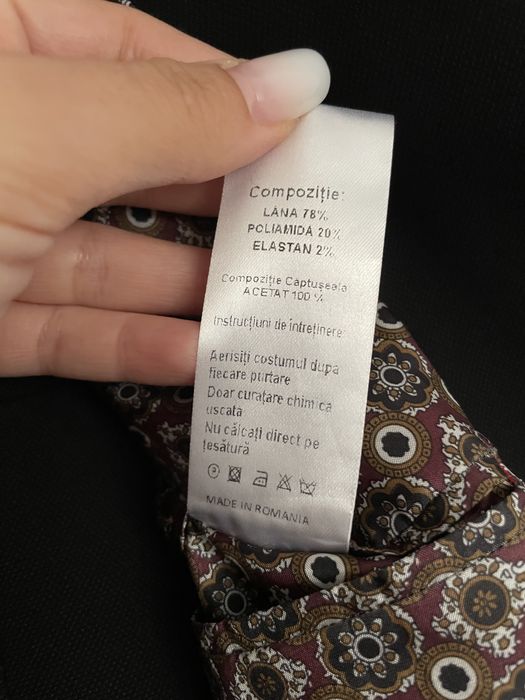 Costum 6AM CEREMONY ginere/mire negru cu doua randuri de nasturi