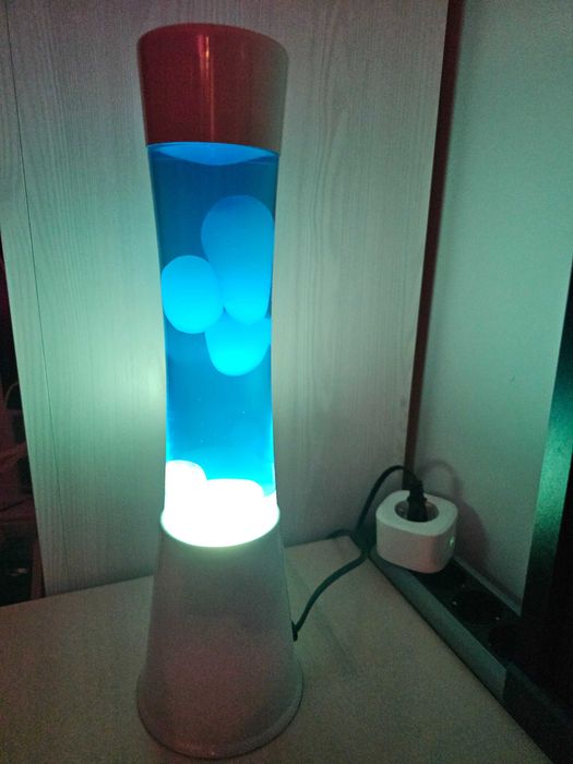 Lava Lamp Fisura Alb - Albastru 40cm