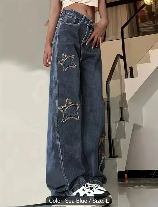 Готин панталон деним, дънки на звезди