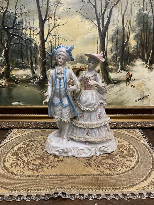 Порцеланова фигурална композиция галантна двойка Германия 1950–1965