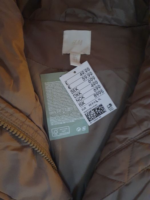 Vand geaca dama lunga de iarna H&M masura L(merge la XXL)