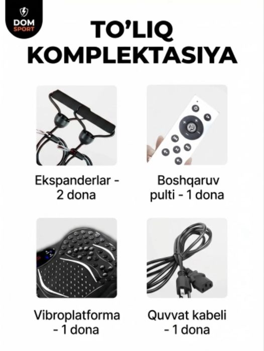 Vibroplatforma ozish uchun, fitness - vibrotrenajer, pult bilan