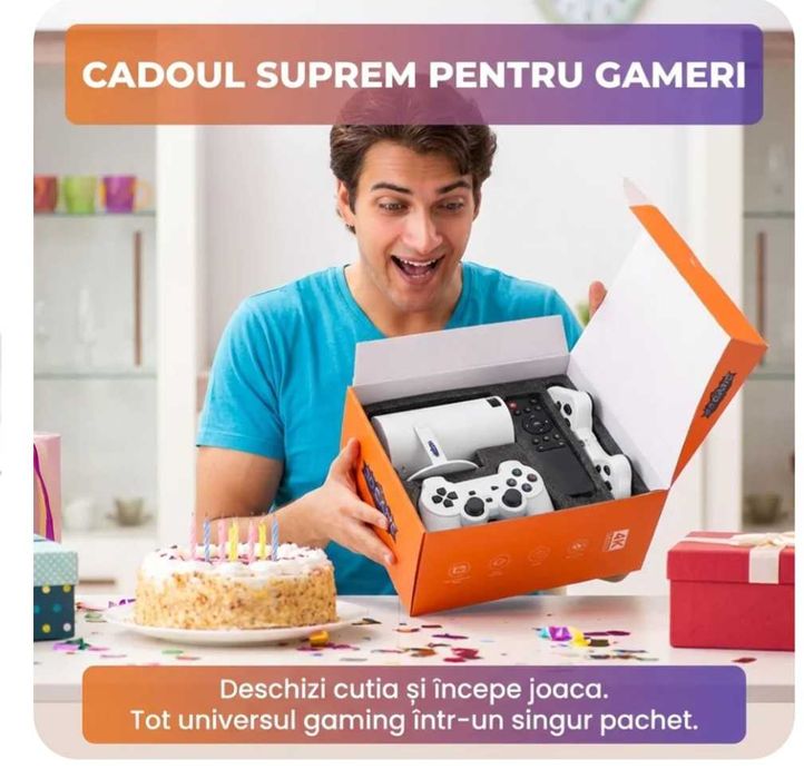 Consolă de Jocuri HD cu Proiector Portabil