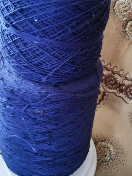 Пряжа, хлопок с пайетками